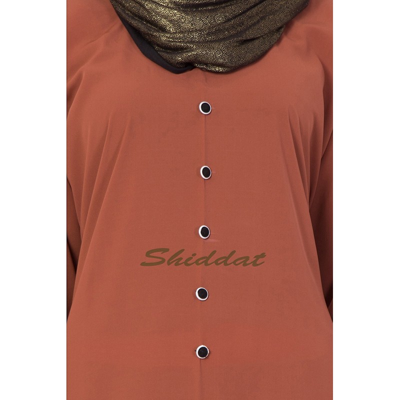 Simple abaya Caramel Brown colored abaya with border