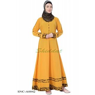 Casual abaya- Mustard