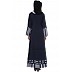 Casual Abaya with frill Sleeves - Navy Blue Casual Abaya with frill Sleeves - Navy Blue