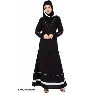 Causal Black Abaya - Kashiboo Fabric