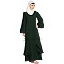 Layered abaya- Solid Bottle Green Layered abaya- Solid Bottle Green