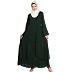 Layered abaya- Solid Bottle Green Layered abaya- Solid Bottle Green