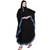 Kaftan- classic black colored with blue printed borders Kaftan- classic black colored with blue printed borders
