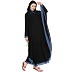 Kaftan- classic black colored with blue printed borders Kaftan- classic black colored with blue printed borders