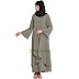 Layered abaya- Solid Bottle Grey