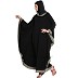 Black color kaftan with Grey printed borders Black color kaftan with Grey printed borders