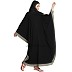 Black color kaftan with Grey printed borders Black color kaftan with Grey printed borders