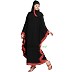 Black color kaftan with Rust printed borders Black color kaftan with Rust printed borders