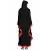 Black color kaftan with Rust printed borders Black color kaftan with Rust printed borders