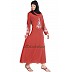 Designer Embroidered Abaya- Rust color Designer Embroidered Abaya- Rust color