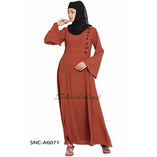 A-line abaya- Rust