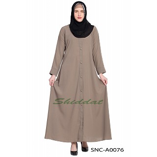 Front-open abaya- Beige color