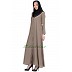 Front-open abaya- Beige color