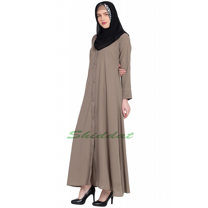 abaya open front with buttons