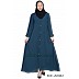 Front-open abaya- Blue color Front-open abaya- Blue color