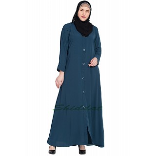 Front-open abaya- Blue color
