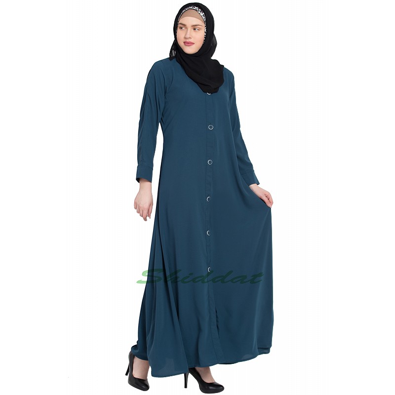 abaya open front with buttons