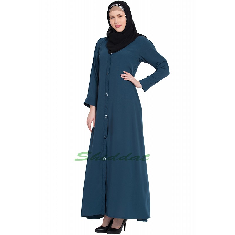 abaya open front with buttons
