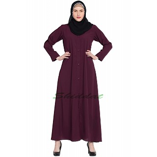 Front-open abaya- Purple color