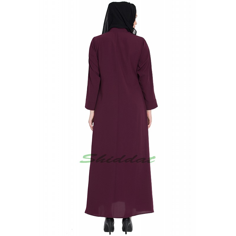 abaya open front with buttons