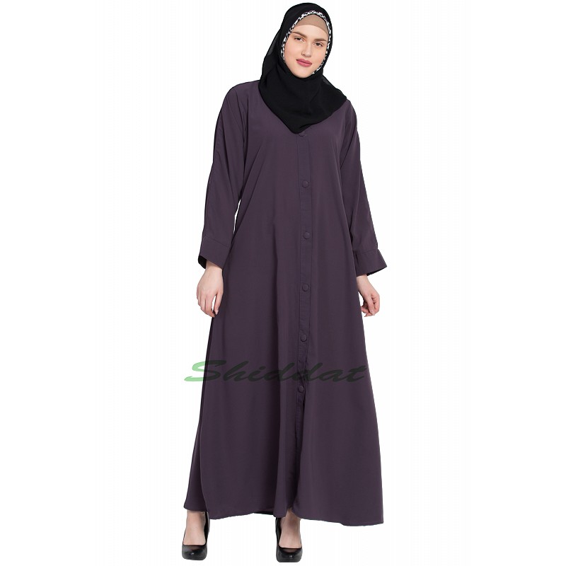 abaya open front with buttons