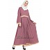 Casual pleated abaya- Pink color Casual pleated abaya- Pink color