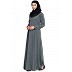 Collared casual abaya- Grey