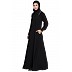 Collared casual abaya- Black