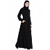 Collared casual abaya- Black