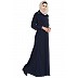 Collared casual abaya- Navy Blue Collared casual abaya- Navy Blue