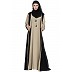 Kimono style abaya- Black-Beige