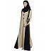 Kimono style abaya- Black-Beige