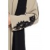 Kimono style abaya- Black-Beige