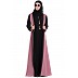 Kimono style abaya- Pink-Black