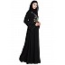 Bridal abaya with patchwork- Black Bridal abaya with patchwork- Black