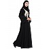 Part wear abaya with patchwork- Black Part wear abaya with patchwork- Black