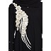 Part wear abaya with patchwork- Black Part wear abaya with patchwork- Black