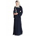 Bridal abaya with patchwork- Navy Blue Bridal abaya with patchwork- Navy Blue