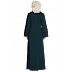 Bridal abaya with patchwork- Bottle Green