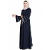 Embroidered A-line abaya- Navy Blue Embroidered A-line abaya- Navy Blue