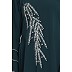 Embroidered A-line abaya- Bottle Green