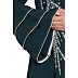 Embroidered A-line abaya- Bottle Green