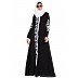 Embroidered front-open abaya- Black Embroidered front-open abaya- Black