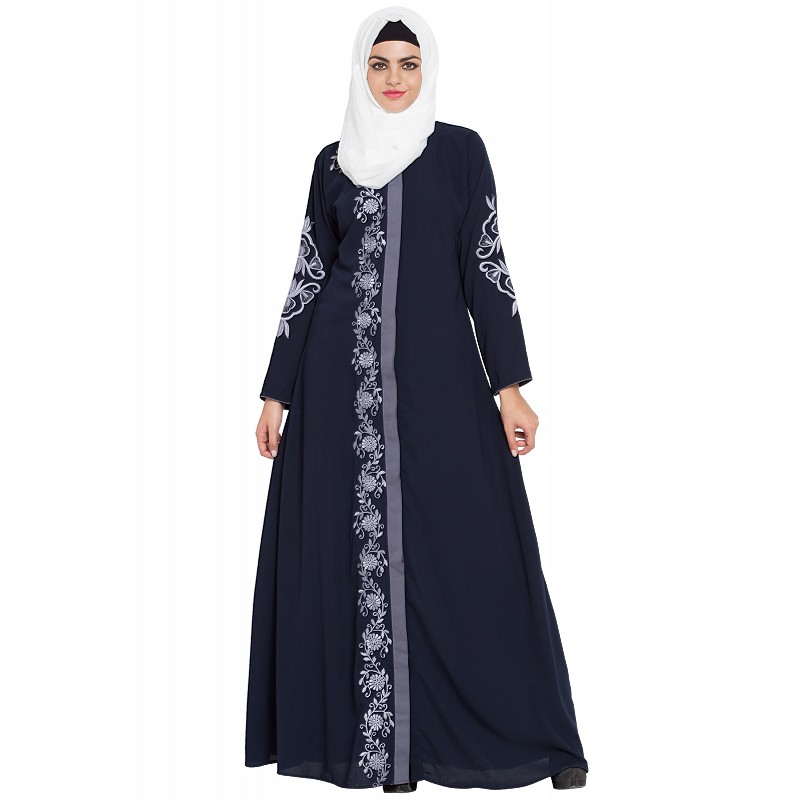 Front-open abaya online - Buy embroidered front open abaya at www.shidd...