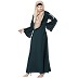 A-line embroidery abaya- Bottle Green A-line embroidery abaya- Bottle Green