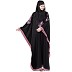 Kaftan Abaya with Purple embroidery work- Black  Kaftan Abaya with Purple embroidery work- Black