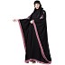 Kaftan Abaya with Purple embroidery work- Black  Kaftan Abaya with Purple embroidery work- Black