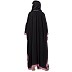 Kaftan Abaya with Purple embroidery work- Black  Kaftan Abaya with Purple embroidery work- Black