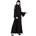 A-line embroidery abaya- Black