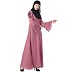 A-line embroidery abaya- Puce Pink A-line embroidery abaya- Puce Pink